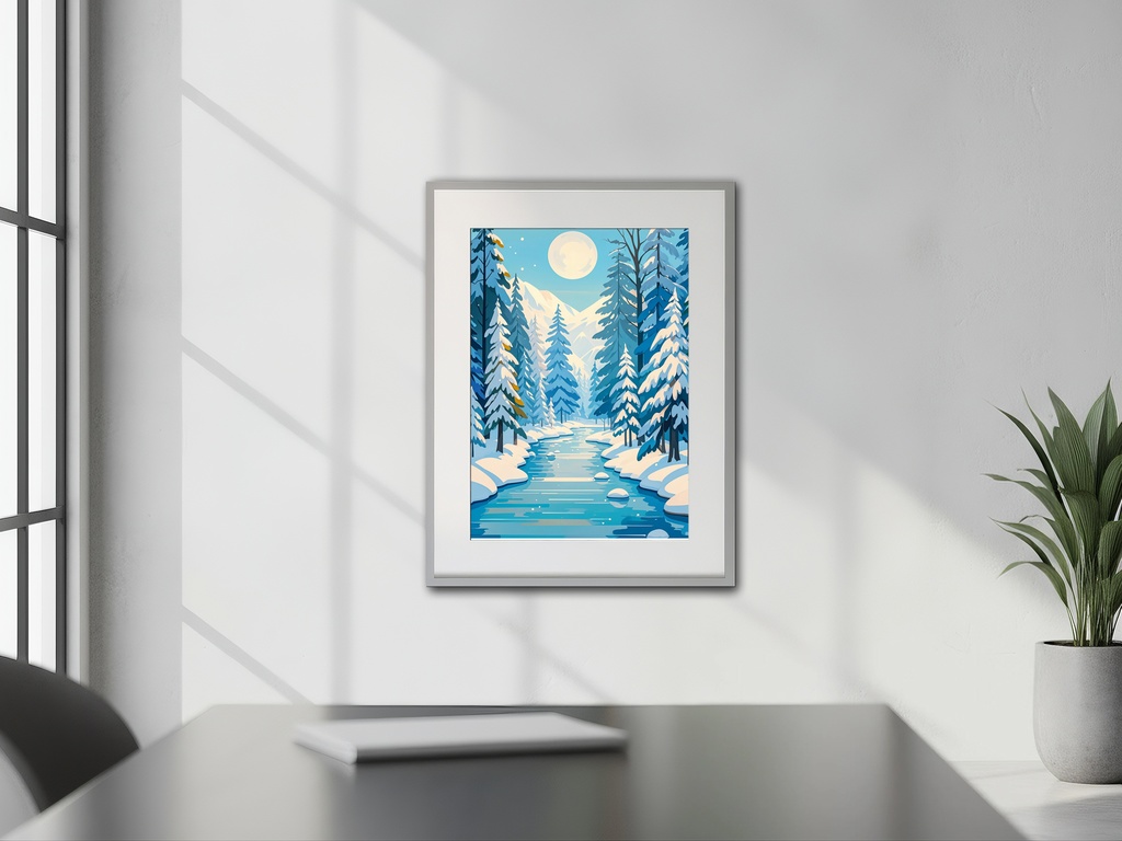 月光の雪渓を流れて