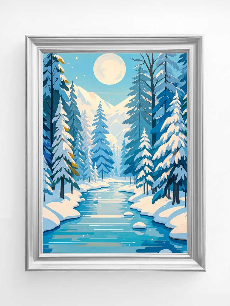 月光の雪渓を流れて