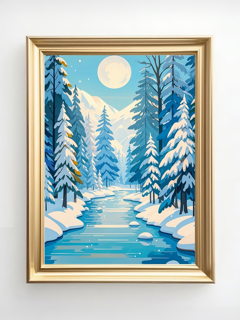 月光の雪渓を流れて