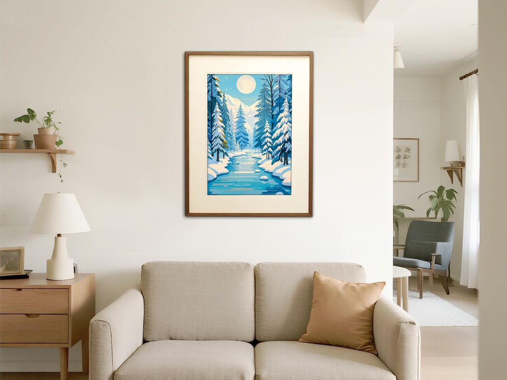 月光の雪渓を流れて