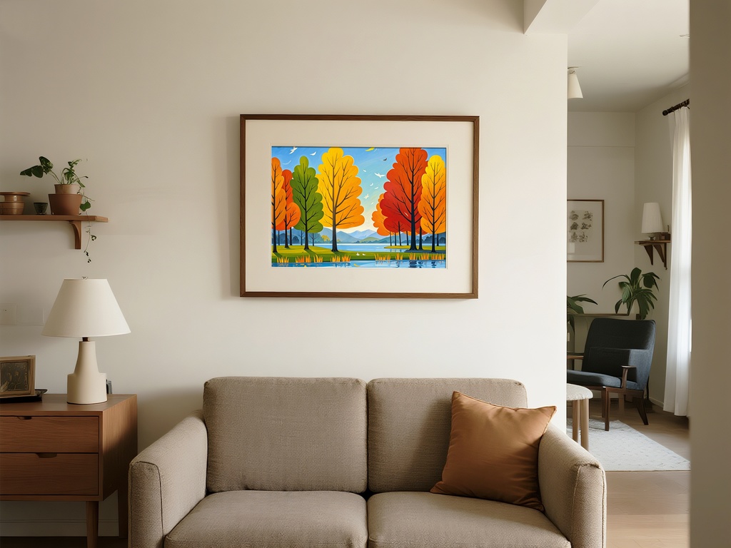 湖畔に揺れる秋彩