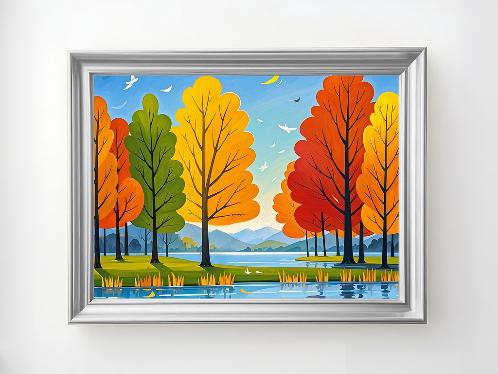 湖畔に揺れる秋彩