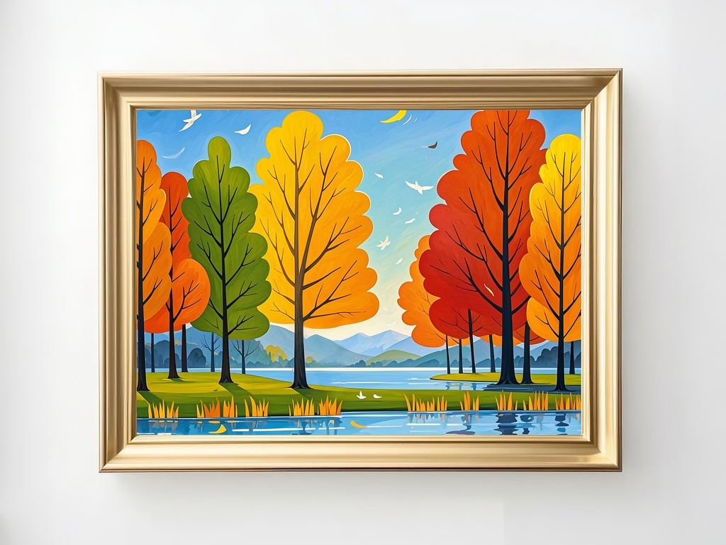 湖畔に揺れる秋彩