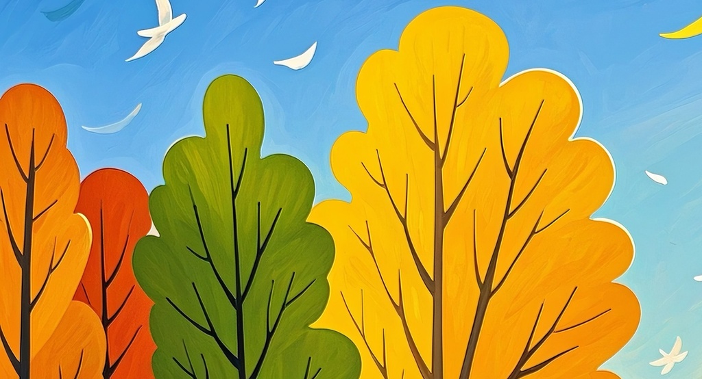 湖畔に揺れる秋彩