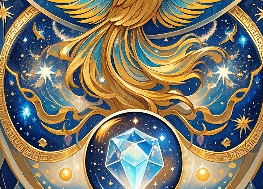 鳳凰と生命樹の浄化再生の開運アート