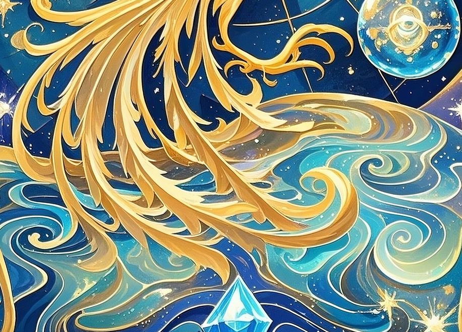 黄金鳳凰の上昇運スマホ壁紙