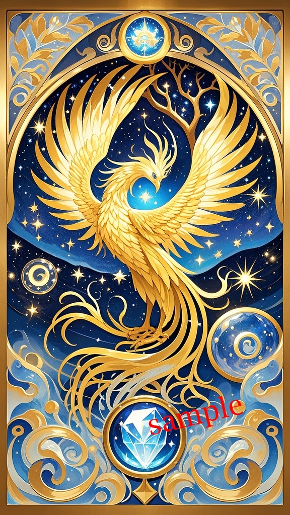 スマホ壁紙|宇宙鳳凰の幸運サイクル|風水・金運・開運