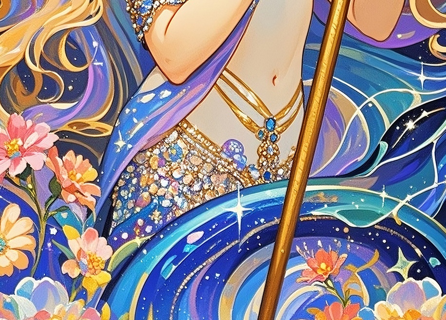 宇宙の光と波動をまとった銀河の女神