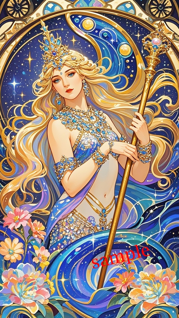 宇宙の光と波動をまとった銀河の女神