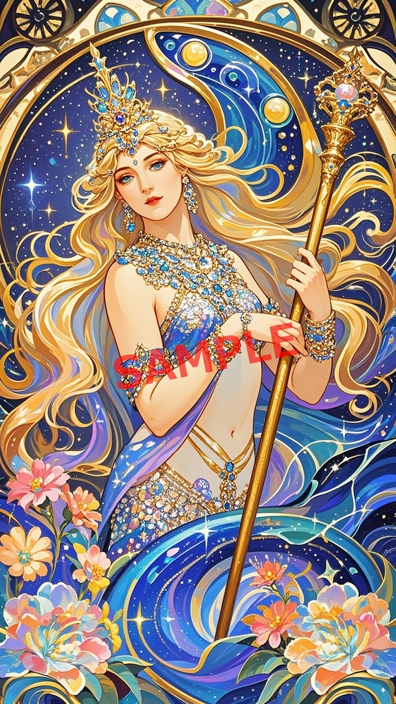 宇宙の光と波動をまとった銀河の女神