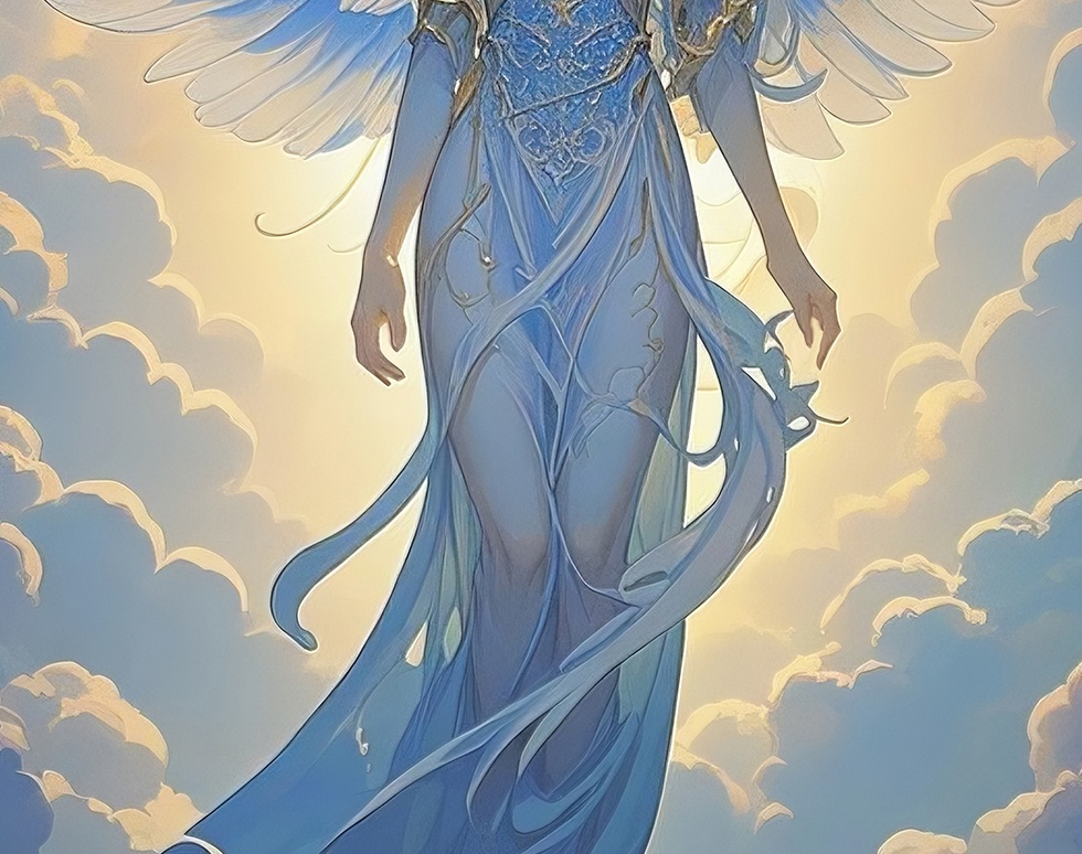 光に包まれる癒しの天使