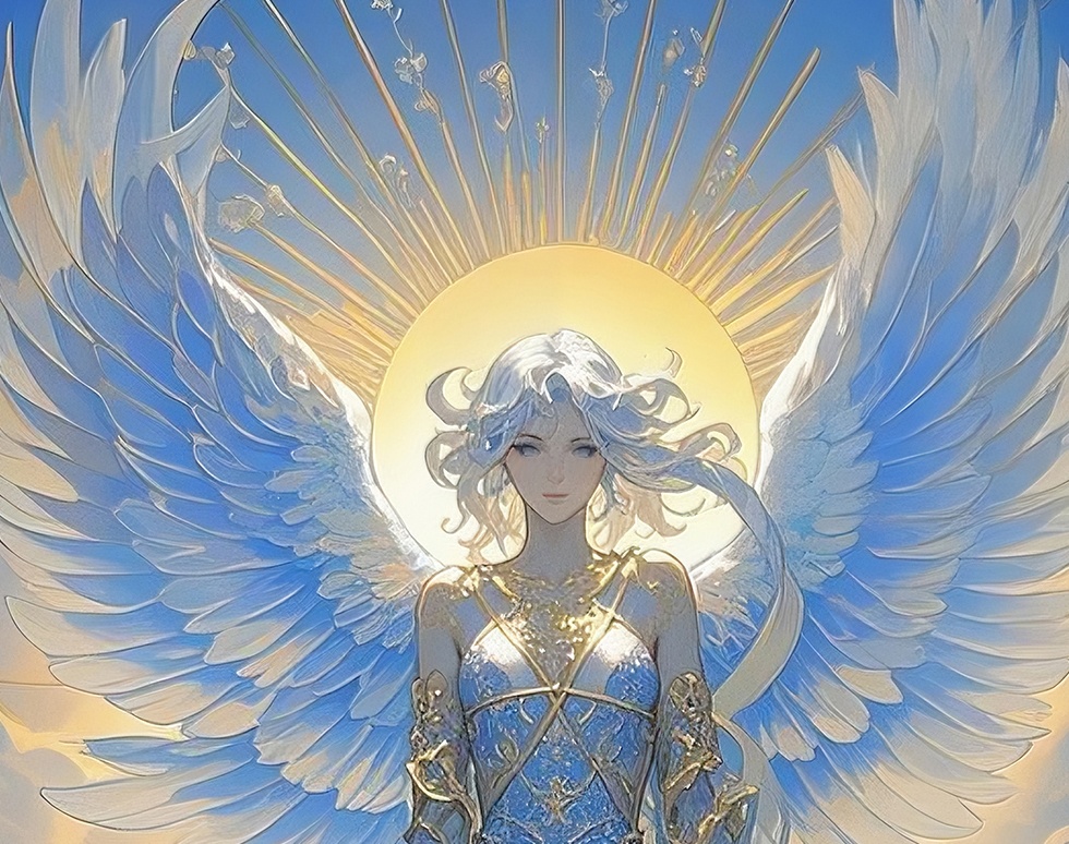 光に包まれる癒しの天使