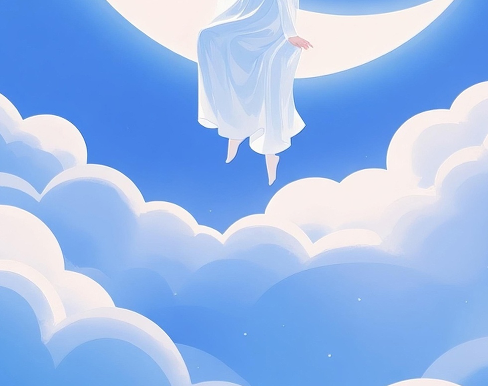 希望と未来の明るい月の天使