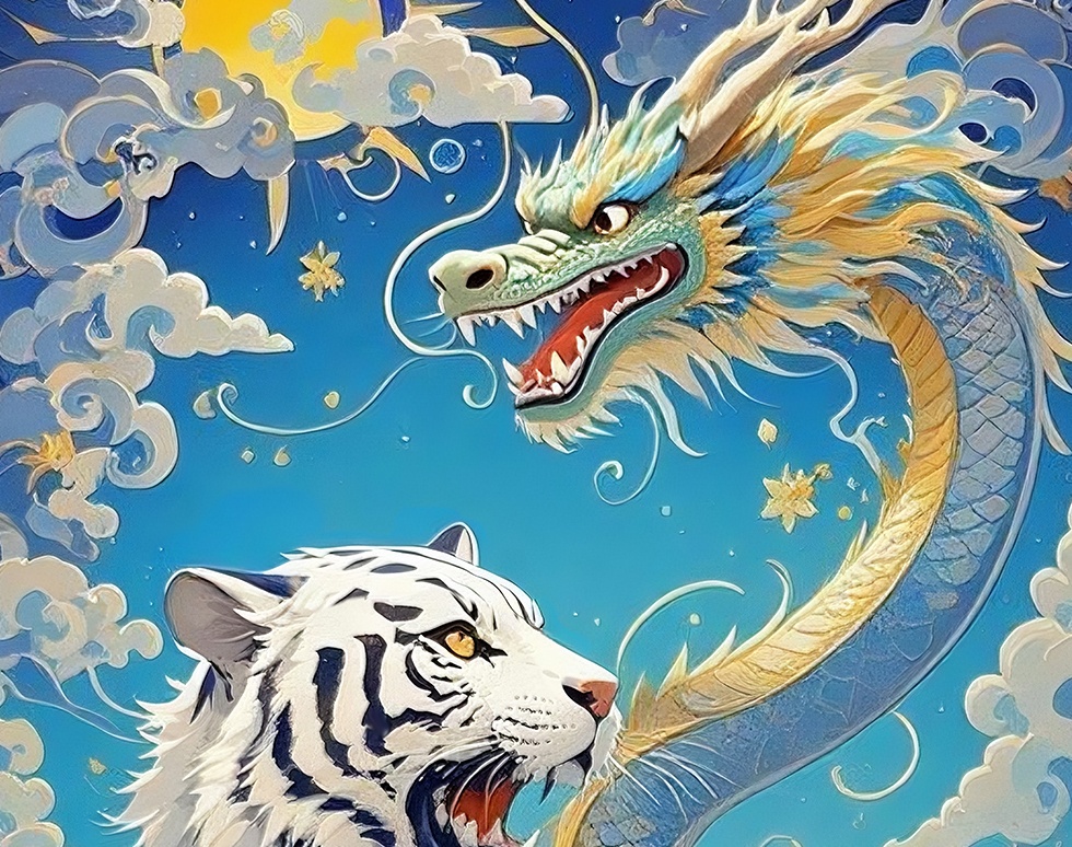 行動力を高める蒼天の龍と白虎