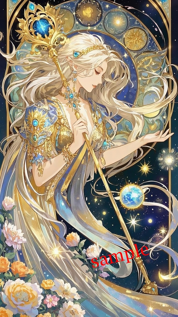 スマホ壁紙|癒しと静寂をもたらす白銀の女神|風水・守護・開運