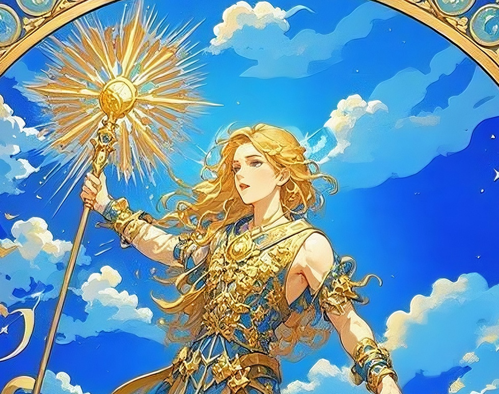 スマホ壁紙｜天空に輝く勝利の女神｜風水・守護・開運