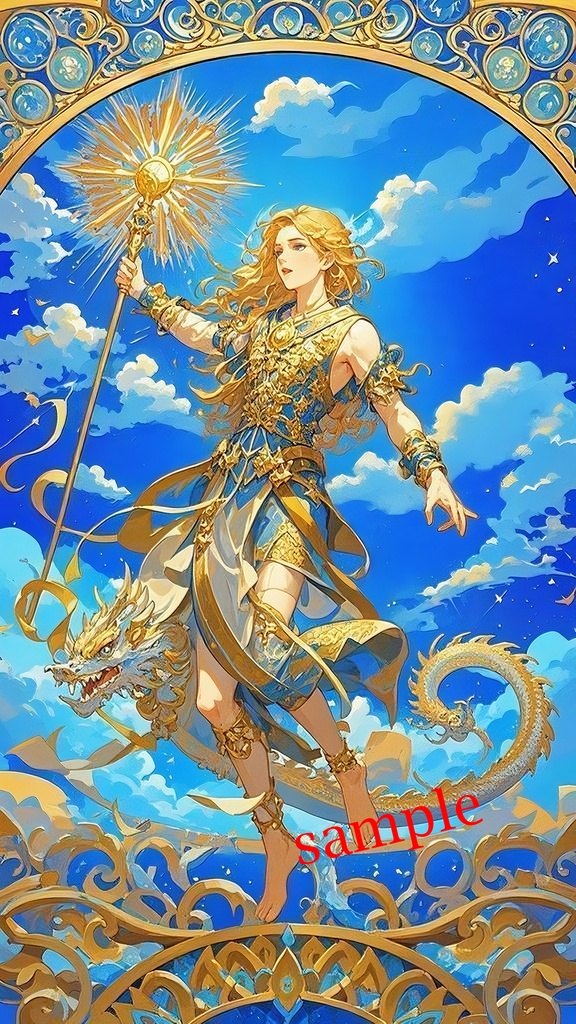 スマホ壁紙|天空に輝く勝利の女神|風水・守護・開運