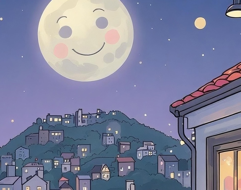 微笑む月と花咲く夜