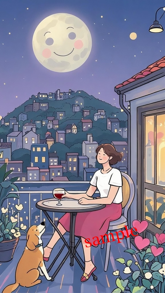 微笑む月と花咲く夜