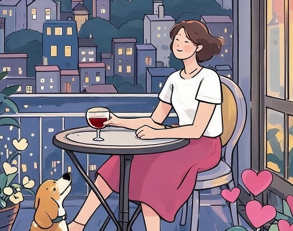 微笑む月と花咲く夜