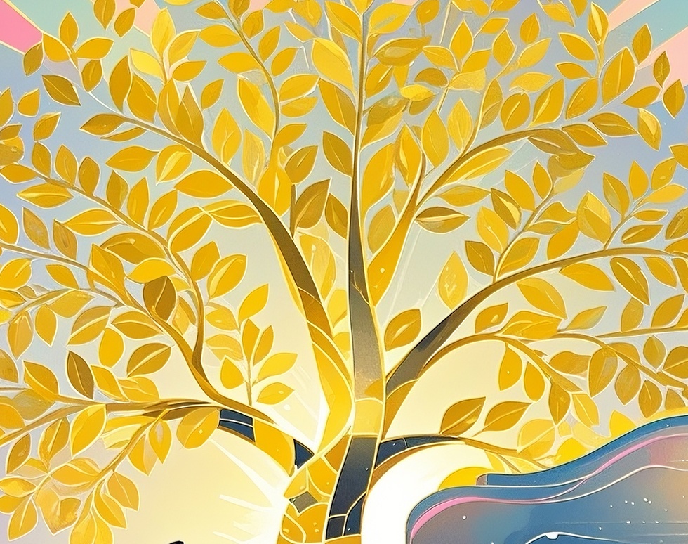 黄金の樹と幸運の鳳凰