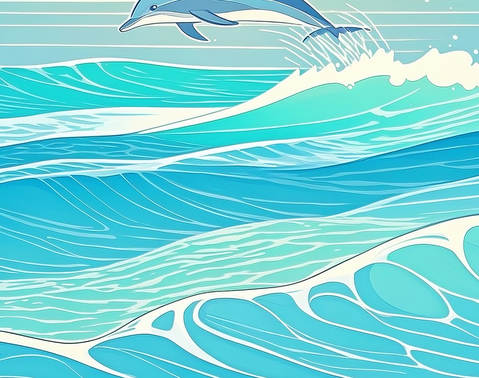 希望の海を泳ぐイルカ