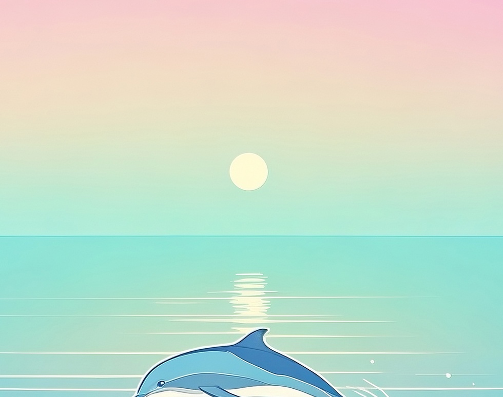 希望の海を泳ぐイルカ