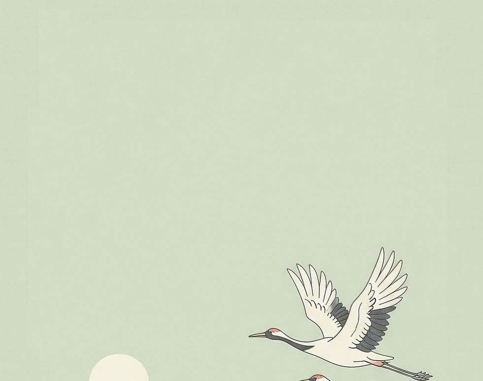 穏やかな運気を育てる鶴と富士山