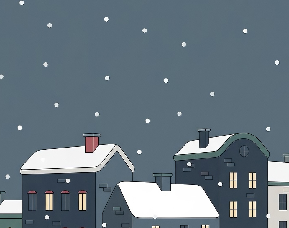 何かありそうな雪の街