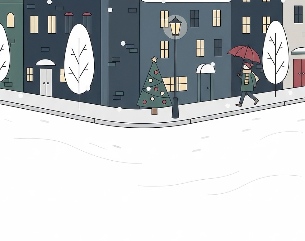 何かありそうな雪の街