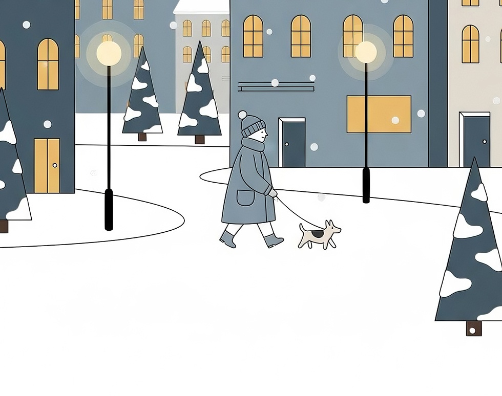 雪の日の散歩道