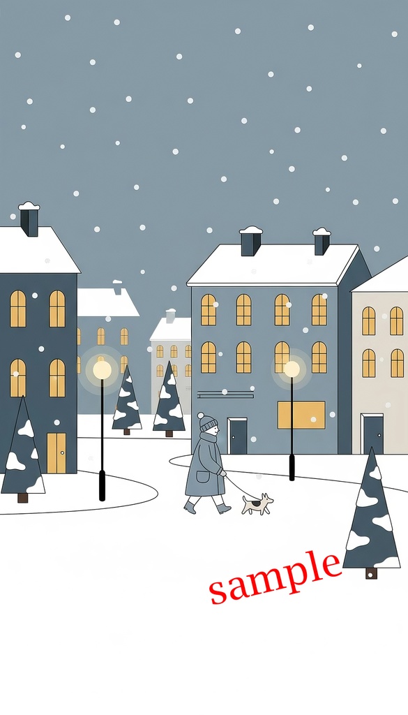  雪の日の散歩道