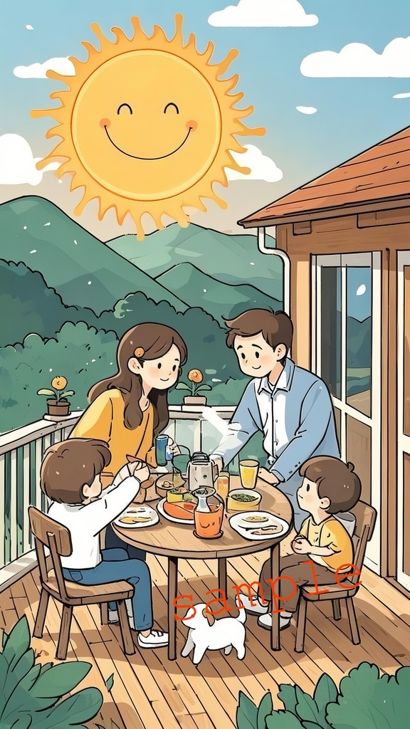  ほのぼの家族のホリデー