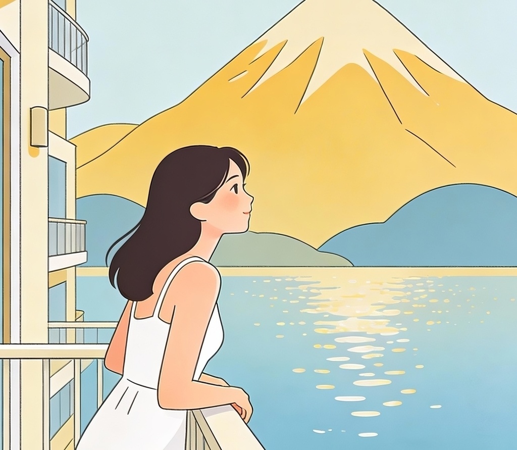 山と湖の静かな休日