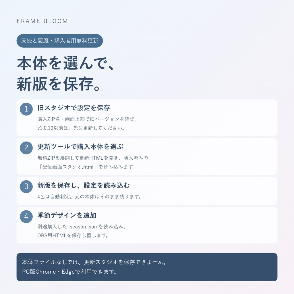 【購入者用・無料】天使と悪魔|季節アドオン対応 更新ツール