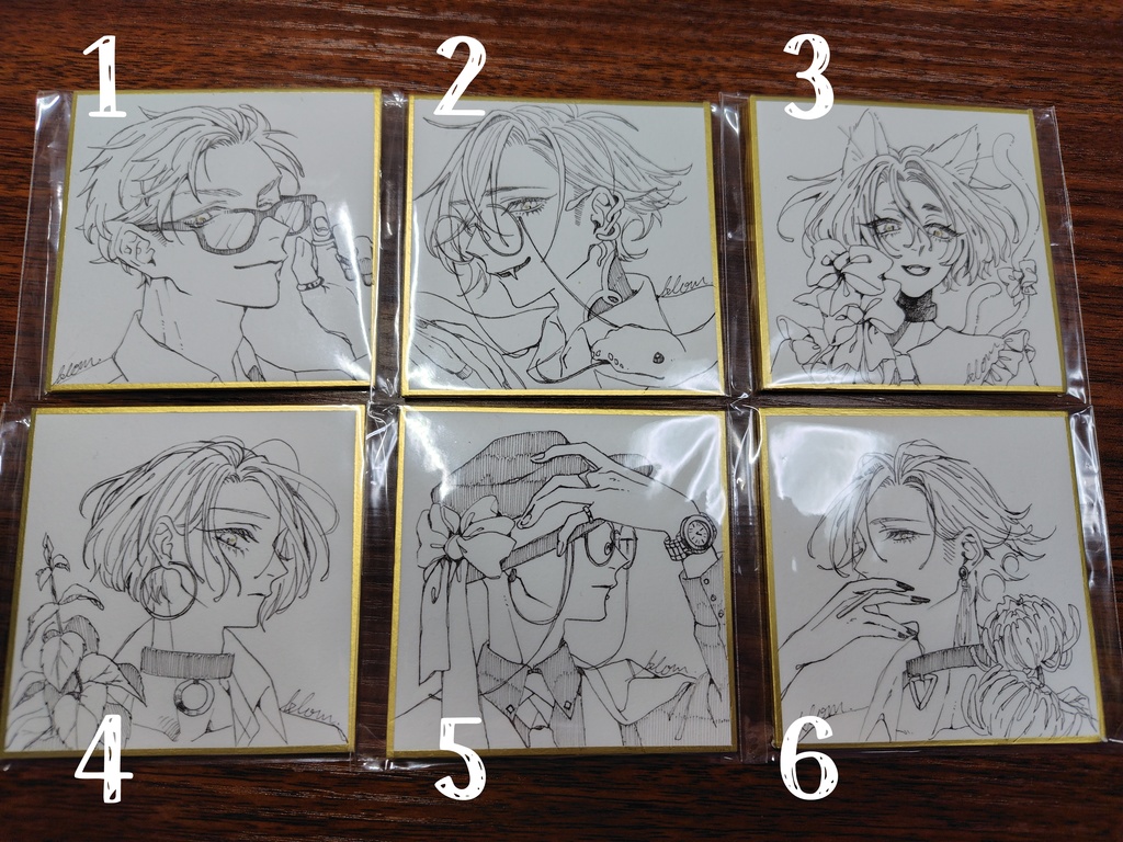new✨ミニ色紙【ドローイング】全6種