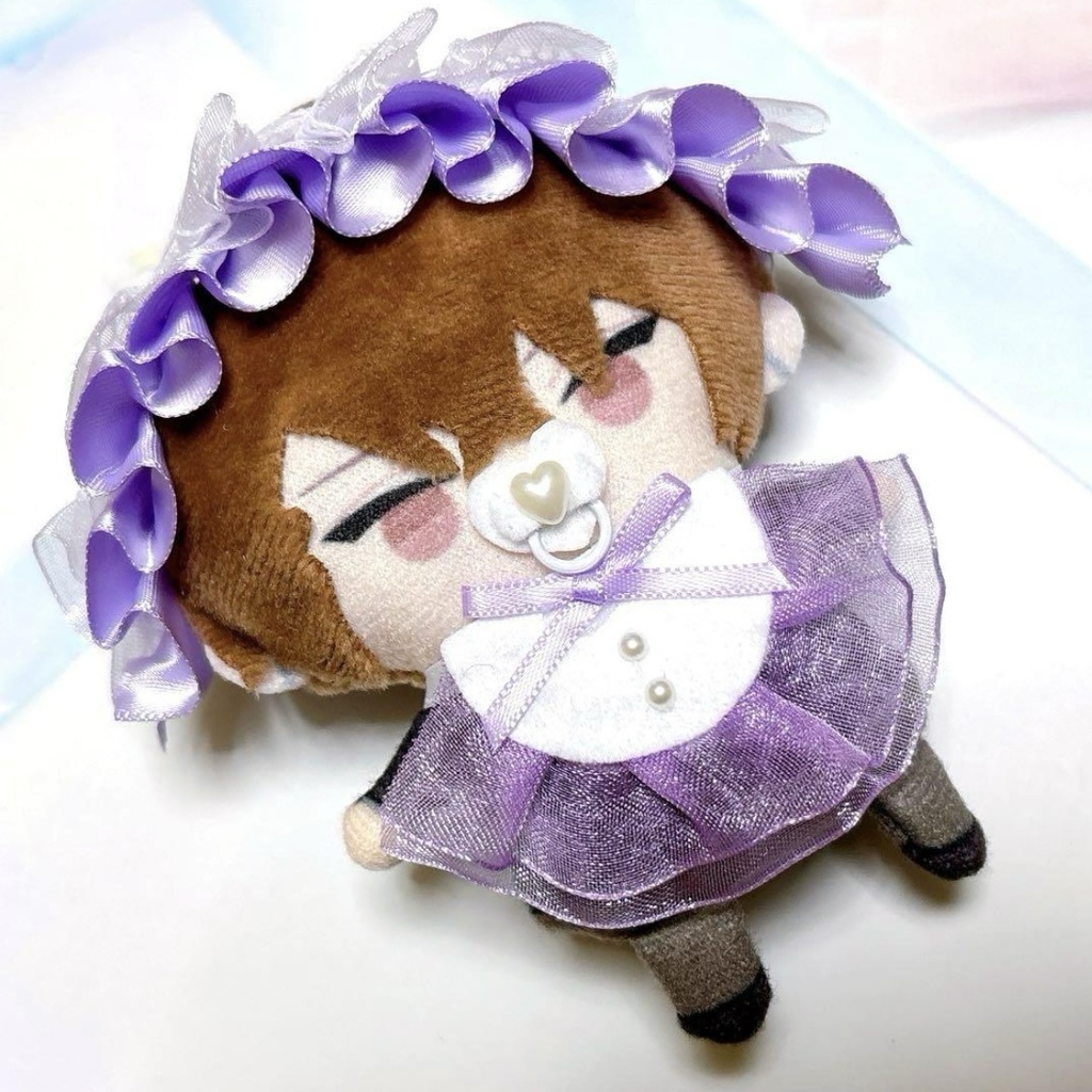 ぬい服 ヘッドドレス&スタイ 紫 パープル