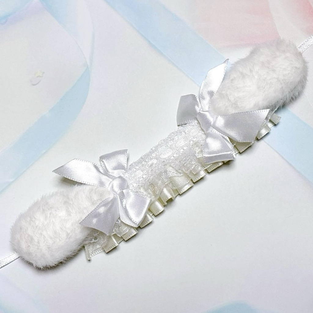 ぬい服 ぬいぐるみ用 ヘッドドレス うさ耳 白 ホワイト