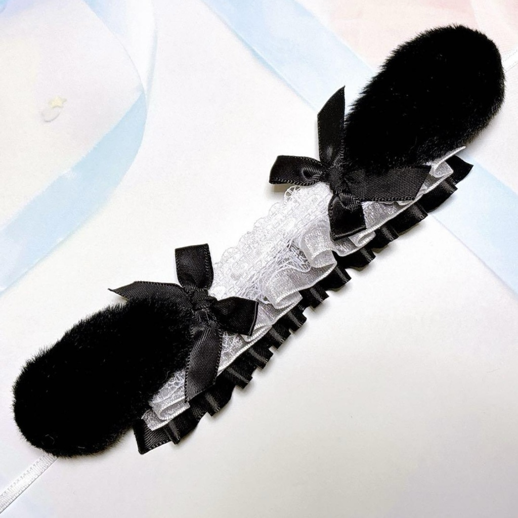 ぬい服 ぬいぐるみ用 ヘッドドレス うさ耳 黒 ブラック