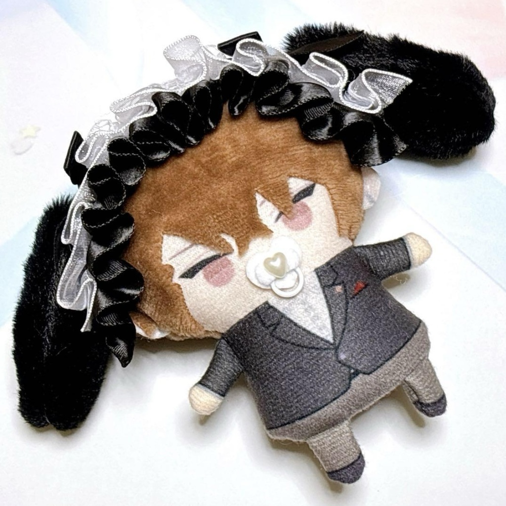ぬい服 ぬいぐるみ用 ヘッドドレス うさ耳 黒 ブラック