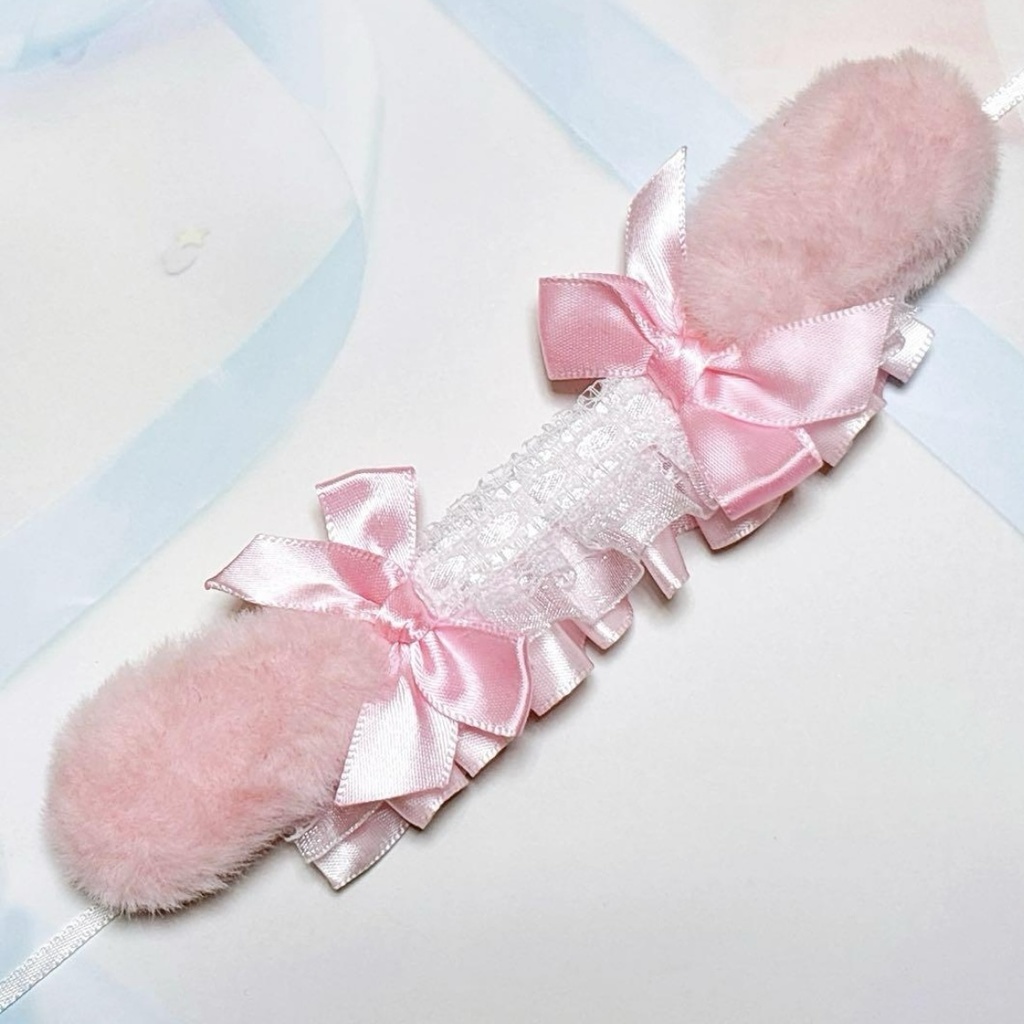 ぬい服 ぬいぐるみ用 ヘッドドレス うさ耳 ピンク