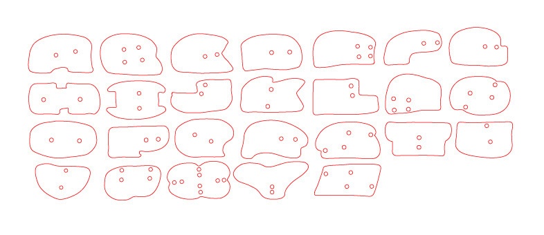 ABCボタン 集光ピンク