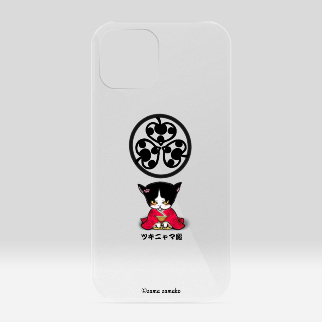 iPhoneクリアケース ~ニャおいの御紋とツキニャマ殿~