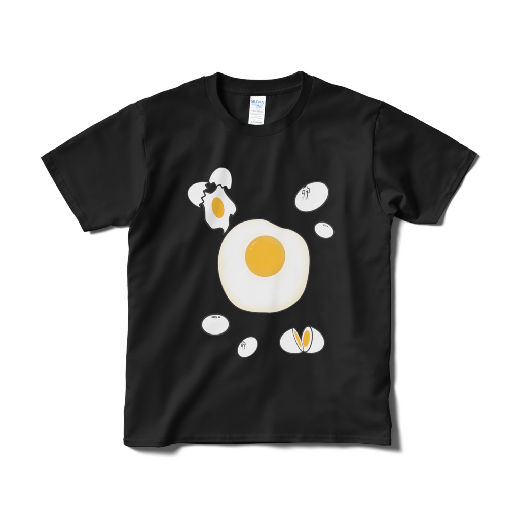 たまご食~べよ♪ 短納期・色Tシャツ ~ブラック・ネイビー・レッド~