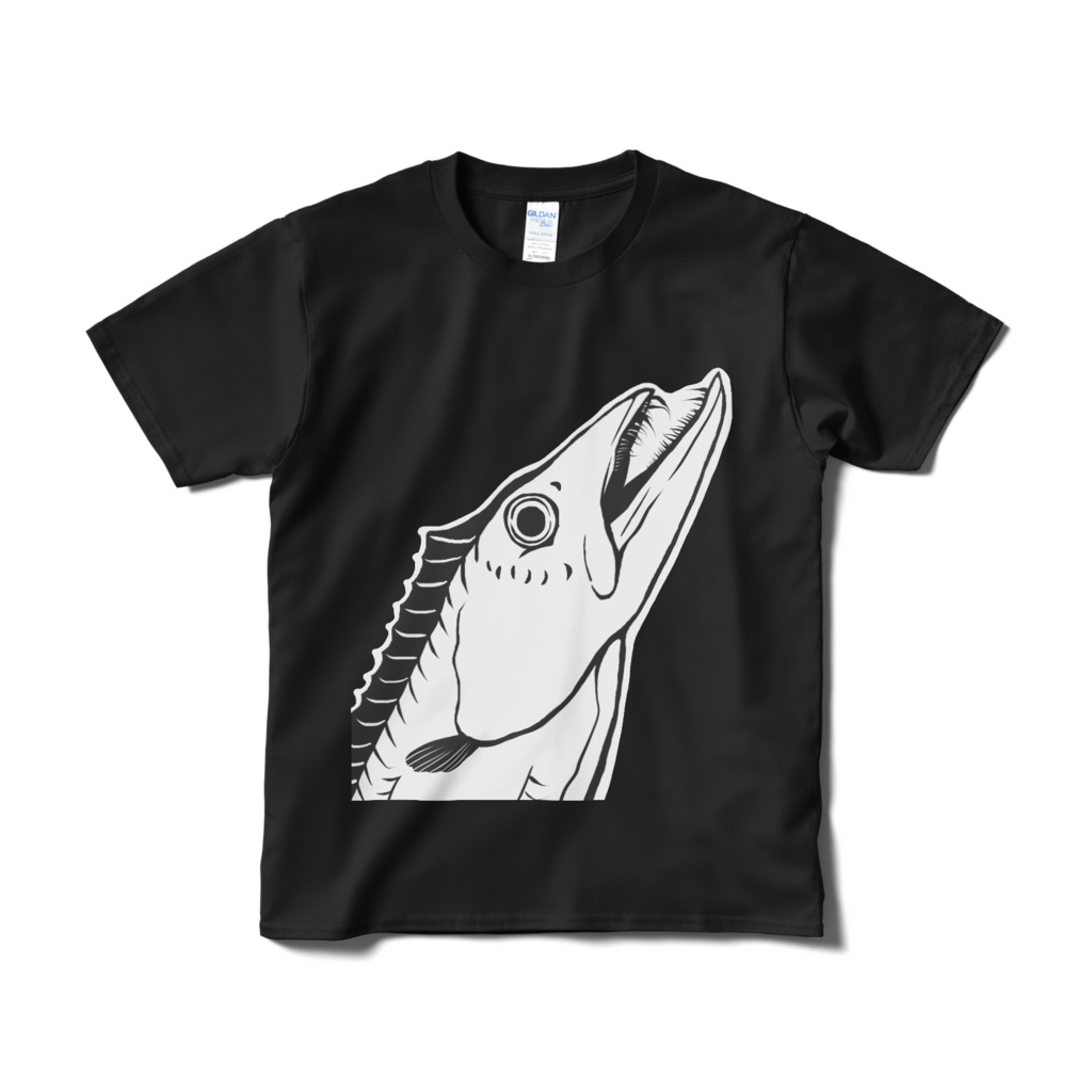 太刀魚Tシャツ（短納期Tシャツ）黒色、白色、ネイビー、赤色