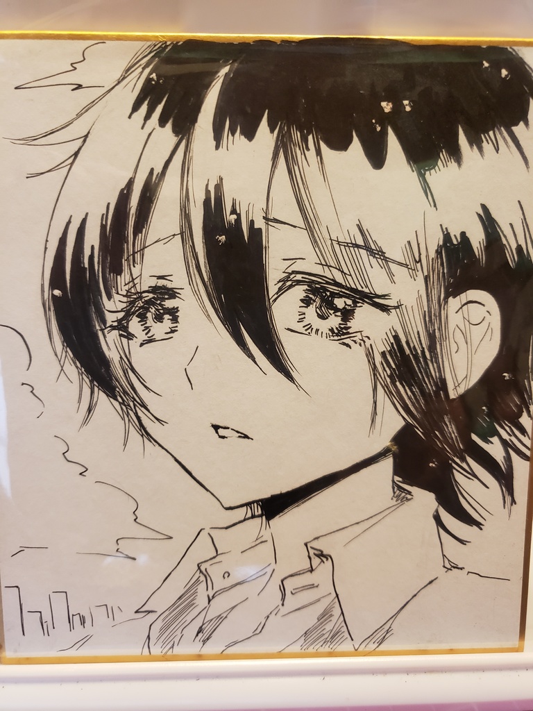 モノクロ手描きミニ色紙(ちなつ・うた・さなえちゃん)