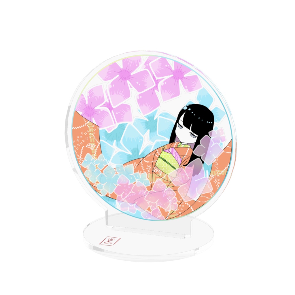 着物のお嬢さん 紫陽花