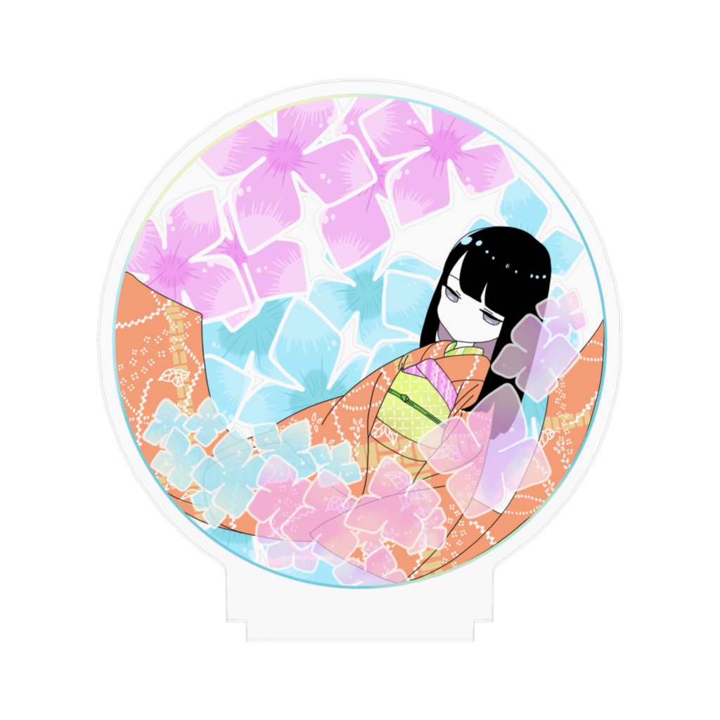 着物のお嬢さん 紫陽花