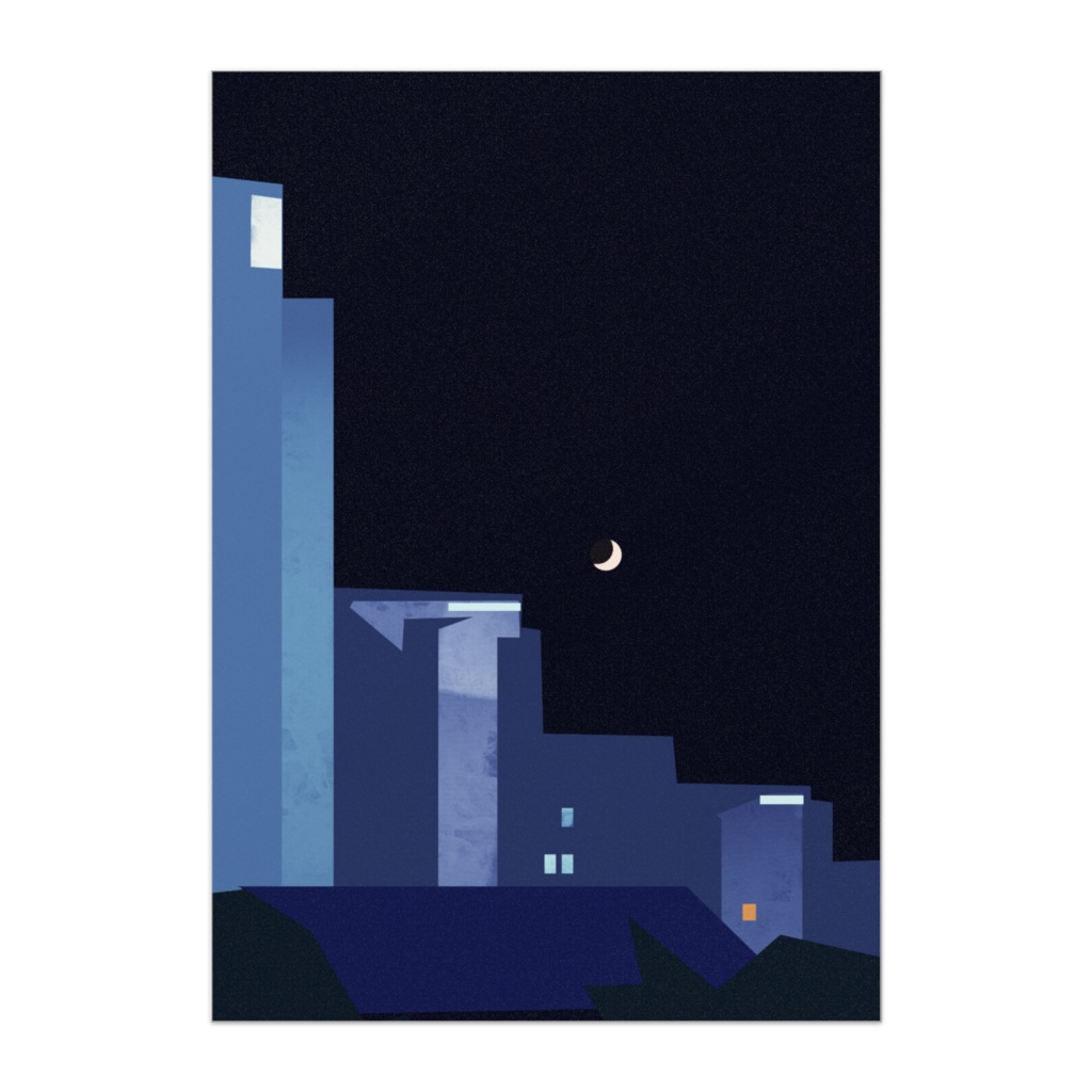 三日月とアパートメント / Crescent Moon and Apartment