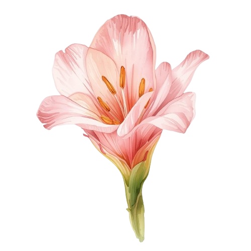 水彩風・ピンクのお花クリップアート10種類セット